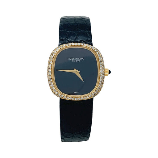 Patek Philippe "Ellipse" watch in yellow gold, diamonds, leather 58 Facettes 31290
