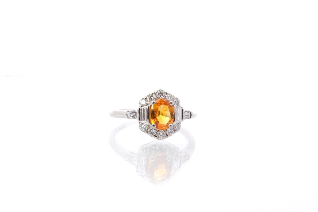 Bague 51 Bague Or blanc Saphir jaune Diamants 58 Facettes 25563