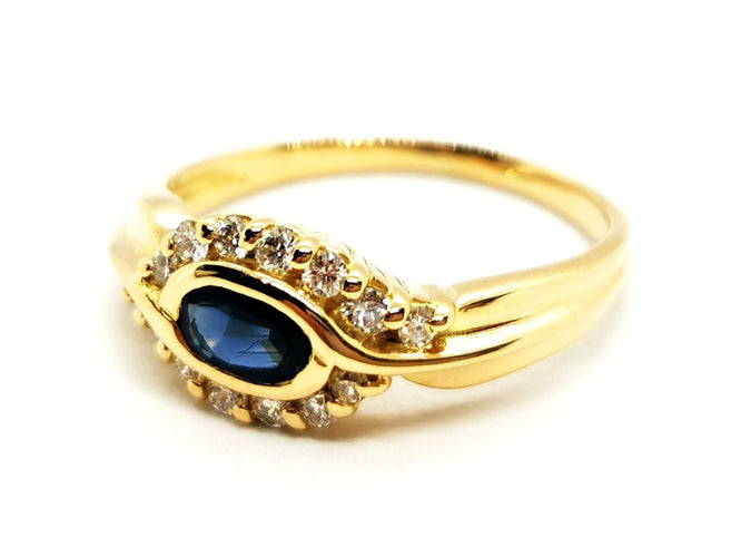 Bague 57 Bague Or jaune Saphir 58 Facettes 1875614CN