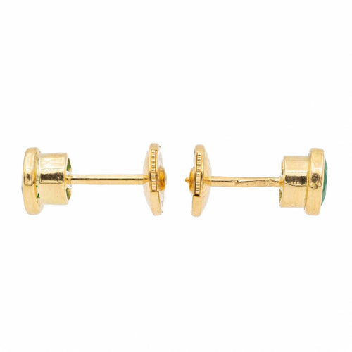Boucles d'oreilles Boucles d'oreilles Puces Or jaune Emeraude 58 Facettes 2303220CN