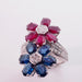 Ring 55 Ring Flowers you and me sapphire ruby 58 Facettes 4068