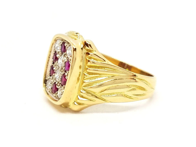 Bague 51 Bague Or jaune Diamants et Rubis 58 Facettes 588122CN