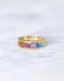 Rainbow stones bangle ring in gold 58 Facettes