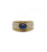 Ring 60 / Yellow / 750‰ Gold Sapphire Diamond Ring 58 Facettes 200052R
