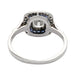 Ring Art Deco ring, cushion diamond, calibrated sapphires. 58 Facettes