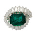 Ring 54 White gold emerald ring, diamonds. 58 Facettes 32023