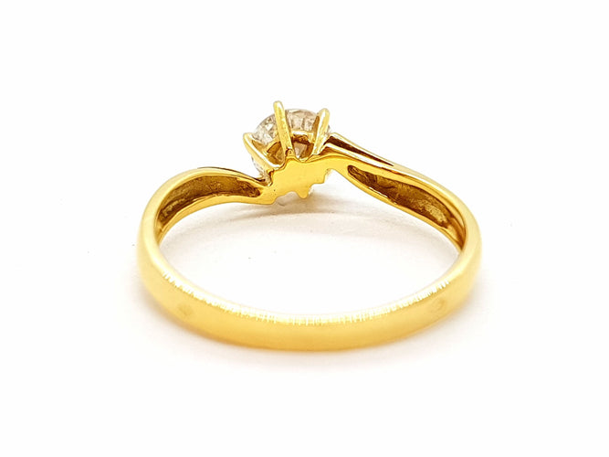Bague 56 Bague Or jaune Diamant 58 Facettes 06347CD