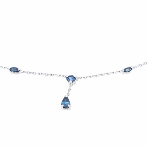 Collier Collier Or blanc Saphir 58 Facettes 2303213CN