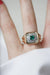 Ring 58 Tank ring with Colombian emerald and diamonds 58 Facettes