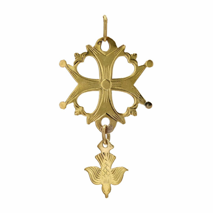 Pendentif Croix huguenote or jaune 58 Facettes 23-163