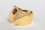Bague 47 Bague Or jaune Rubis 58 Facettes 00375CN