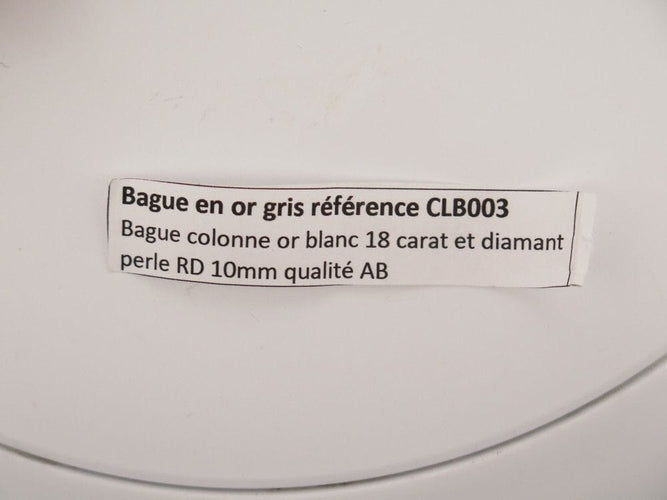 Bague 54 bague colonne sertie de 62 diamants & 1 perle clb0003 en or blanc 18k t54 58 Facettes 253785
