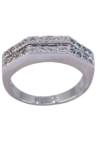 Bague 56.5 BAGUE MODERNE OR BLANC DIAMANTS 58 Facettes 078351