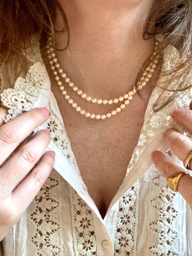 Collier Sautoir Or jaune Perles gold 58 Facettes REF23111-133