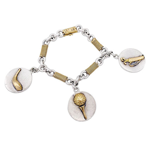 Bracelet Bracelet vintage Hermès, "Golf", or et argent. 58 Facettes 32780