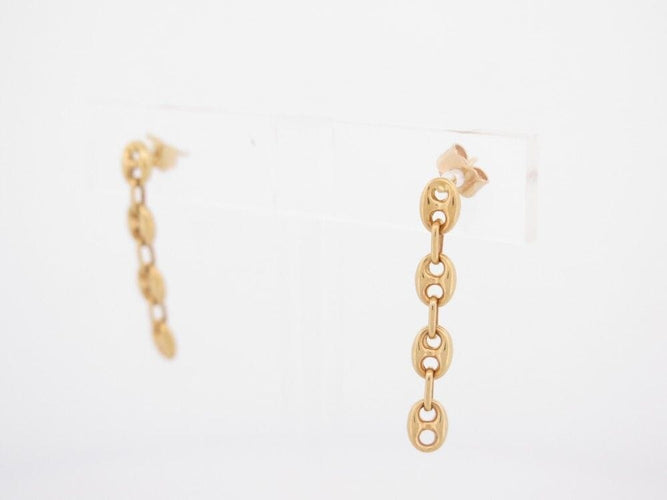 Collier parure collier + boucles d'oreilles maille grain de cafe or 18k 58 Facettes 258005