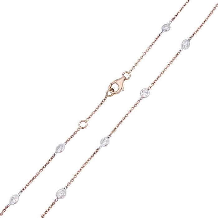 Collier Collier gouttière en or rose et blanc, diamants. 58 Facettes 32521