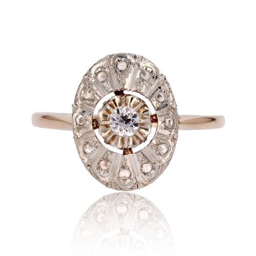 Bague 55 Bague pompadour ancienne saphirs blancs 58 Facettes 18-393C