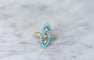 Bague Bague marquise turquoises et diamants 58 Facettes