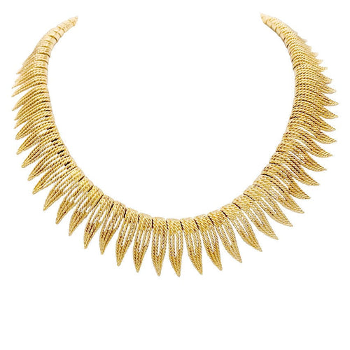 Collier Collier en or jaune à franges de fils torsadés. 58 Facettes 32348