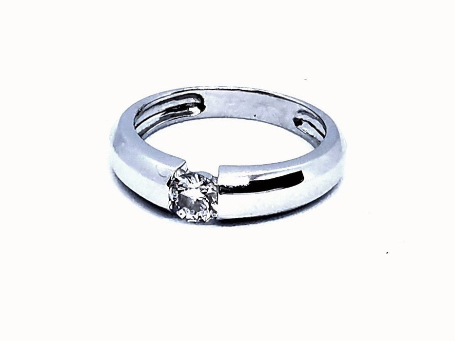 Bague 49 Bague Solitaire Or blanc Diamant 58 Facettes 876345CD