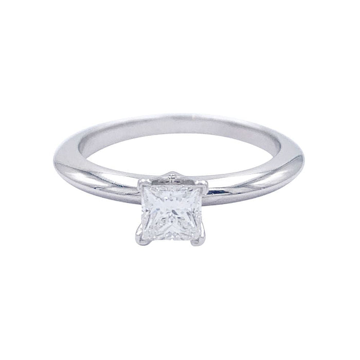 Bague 49 Bague Tiffany&Co. en platine, diamant taille princesse. 58 Facettes 32376