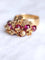 Bague Bague de cocktail vintage en or jaune et pampilles de rubis 58 Facettes