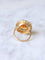 Bague Bague de cocktail ancienne citrine sur or jaune et vert 18Kt 58 Facettes