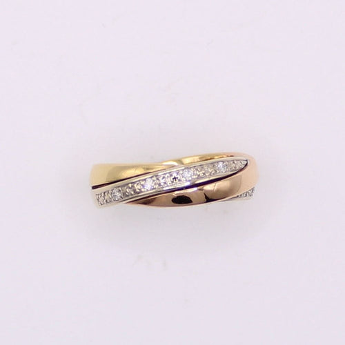 Bague Alliance effet trois ors et diamants 58 Facettes