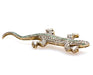 Brooch Emerald and diamond lizard brooch in silver and 18k gold 58 Facettes 24337