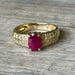 Ring 56 Ring in yellow gold, rubies, diamonds 58 Facettes 199