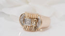 Ring Tank ring in yellow gold and diamonds 58 Facettes 27144