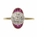 Ring 58 Art Deco Diamond and Ruby Engagement Ring 58 Facettes 22237-0168