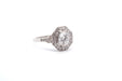 Ring 54 Octagonal Art Deco style ring Platinum Diamonds 58 Facettes 25137 25143