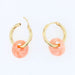 Hoop earrings in gold and coral tassel 58 Facettes 21-556