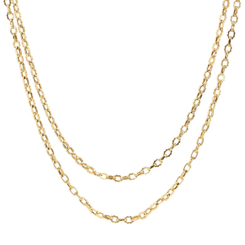 Collier Sautoir ancien en or maille ciselée 58 Facettes 21-766