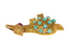 Brooch Brooch with turquoise and rubies 58 Facettes 21181-0521