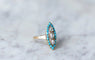 Bague Bague marquise turquoises et diamants 58 Facettes
