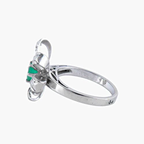 Bague Or blanc / Diamants BAGUE  « NOEUD » DIAMANTS & EMERAUDE 58 Facettes BO/0300812