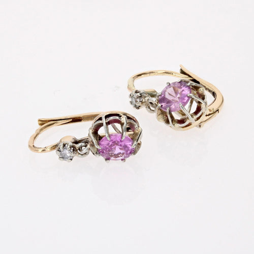 Boucles d'oreilles Boucles d'oreilles saphirs violets et diamants 58 Facettes 23-109
