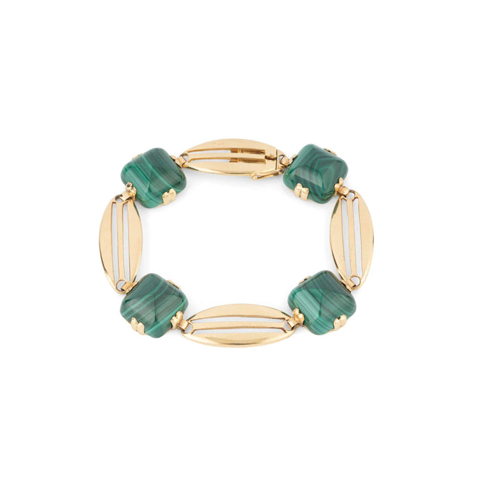 Bracelet Bracelet or jaune, malachite 58 Facettes 1