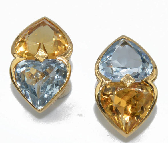 Boucles d'oreilles Boucles d'oreilles en or jaune et pierres fines 58 Facettes