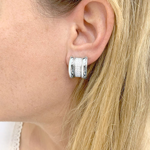Boucles d'oreilles Boucles d'oreilles Chopard, "Strada", or blanc, diamants. 58 Facettes 33112