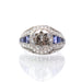 Ring 56 Platinum Sapphires Diamond Bangle Ring 58 Facettes 25319 25088