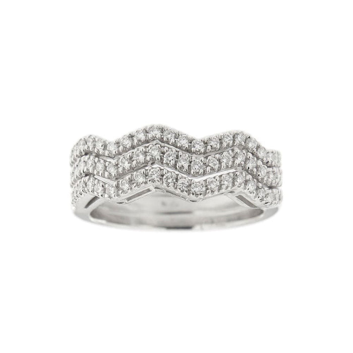 Bague 54 Bague zigzag Or blanc Diamants 58 Facettes 11598