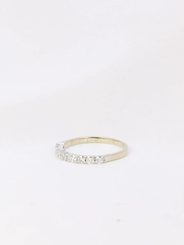 Bague Demi-Alliance américaine en or blanc et diamants 0,36 ct 58 Facettes J76