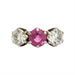 Ring 54 Yellow gold pink sapphire and diamond trilogy ring 58 Facettes TBU