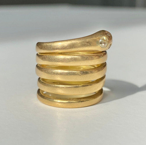 Bague 53 Bague Serpent enroulé or jaune 58 Facettes