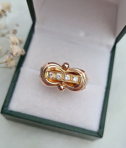 Bague 49.5 Bague Trois Ors 1940 Diamants 58 Facettes 339