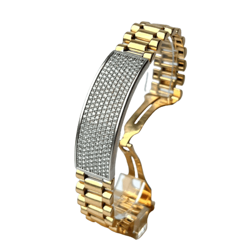 Bracelet Bracelet 2 ors, pavage de diamant 58 Facettes 20400000524